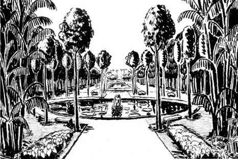 Praça de Casa Forte, Nanquim sobre papel, 1935 [Marx, Roberto Burle. Arte e Paisagem]